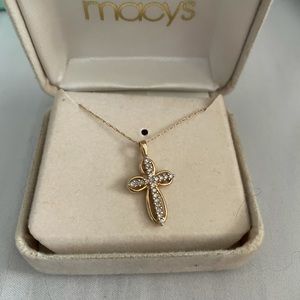 14k Gold Cross with Zirconia